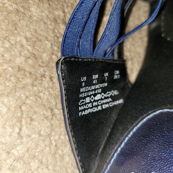 FINAL PRICE Hush Puppies Navy Elastic Strappy Wedge Sandals 9 - Picture 6 of 7